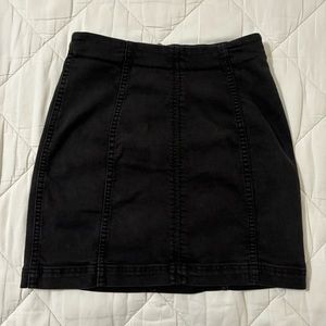 Free People Black Jean Stretch Skirt